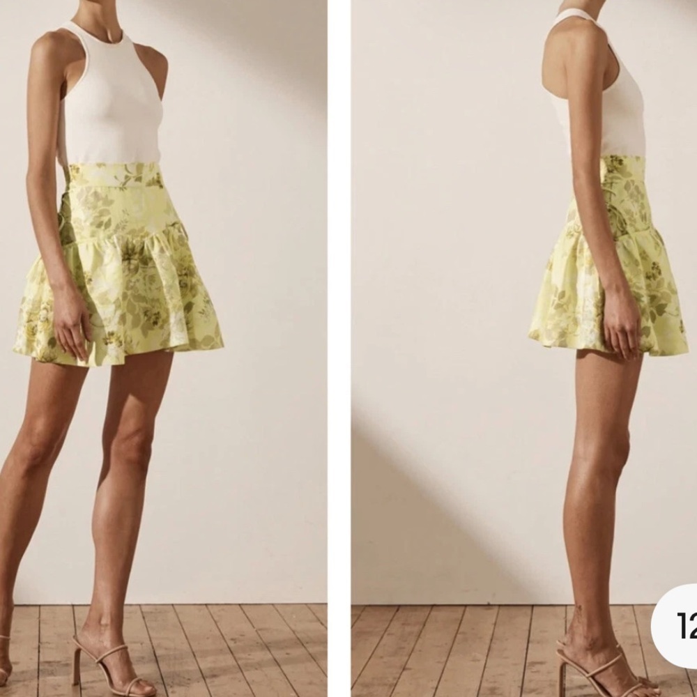 Shona Joy Martina Lace Up‎ Mini Skirt Lemon Lime Women’s Sz 8 NWT - Picture 3 of 12